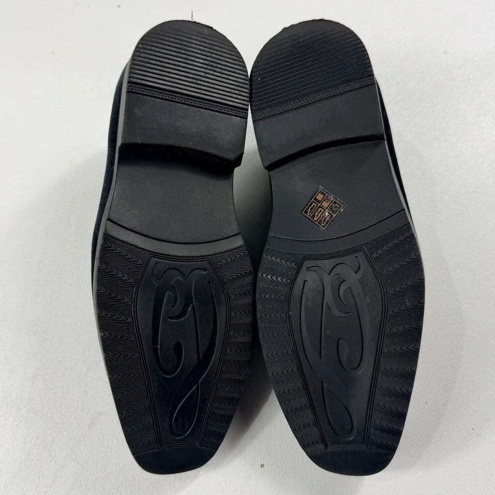 Easy Strider Boys Black Velvet‎ Loafers Smoking Slippers Size 4 Style 110